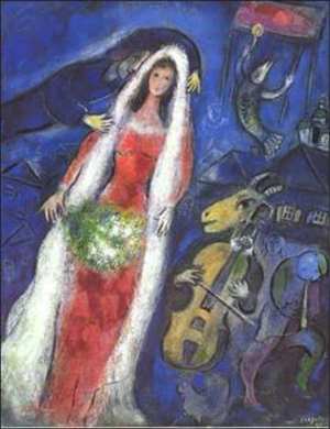 La Mariée (1950) – Marc Chagall Tablo