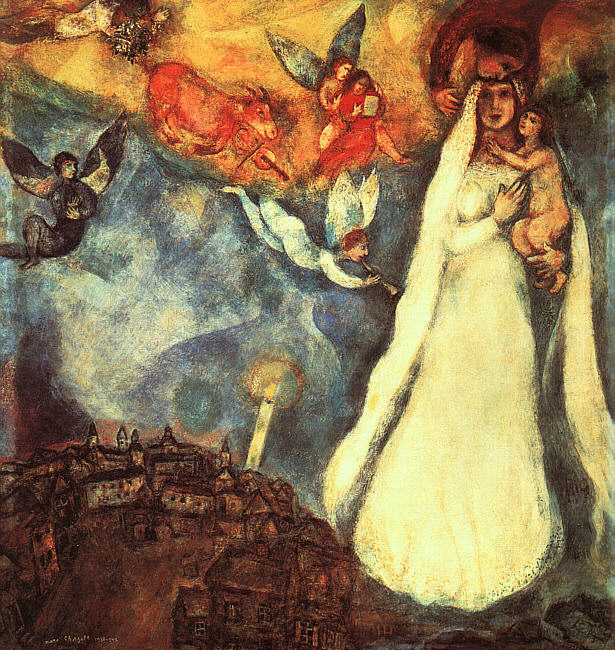 Madonna of village (1938) - Marc Chagall Tablo