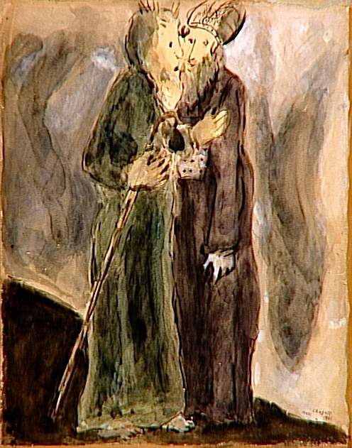 Moses and Aaron (1931) - Marc Chagall Tablo