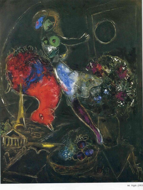 Night (1953) - Marc Chagall Tablo