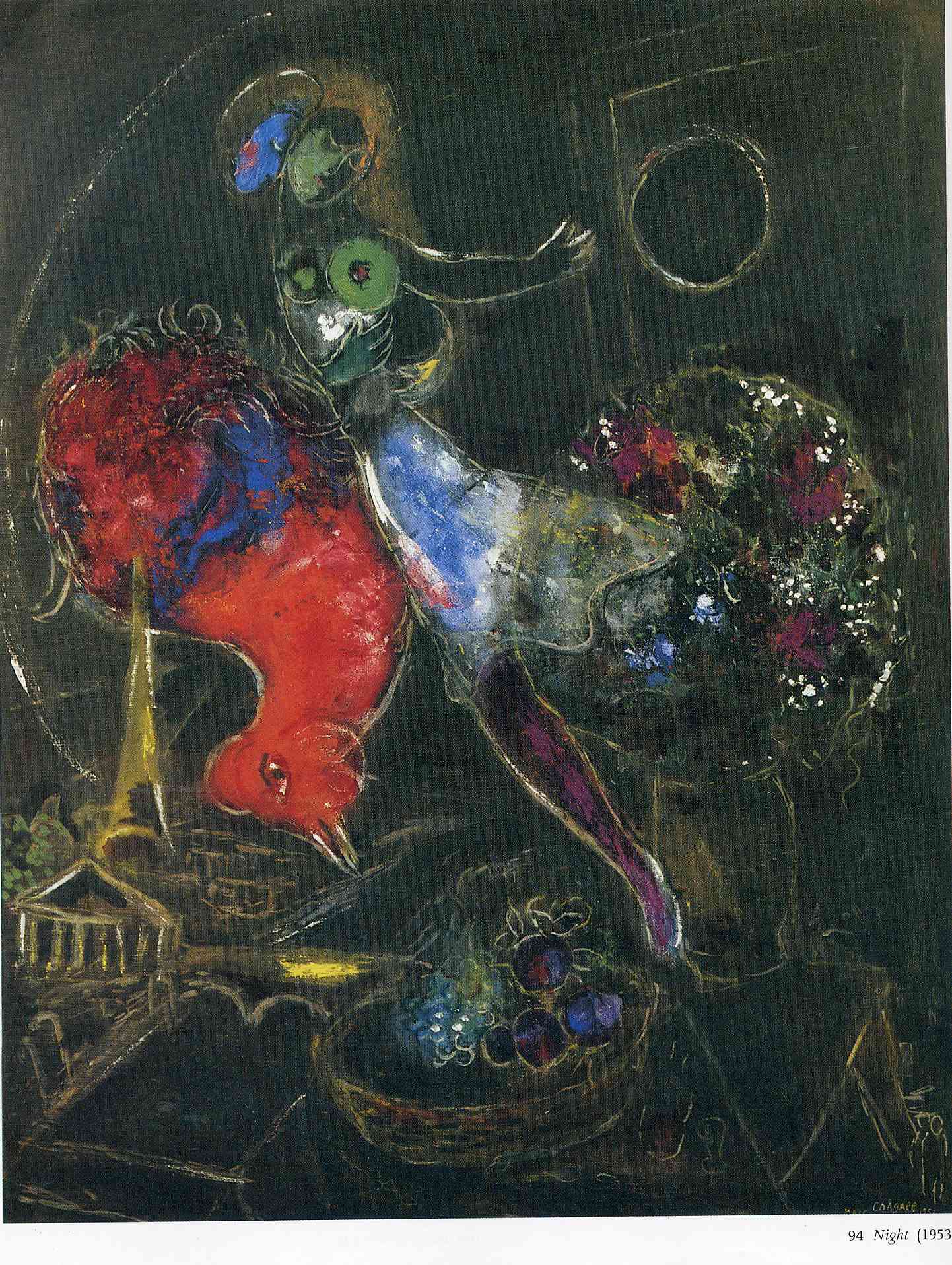 Night (1953) - Marc Chagall Tablo
