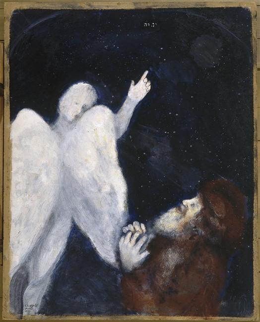 Noah receives the order to build the Ark (1931) – Marc Chagall Tablo