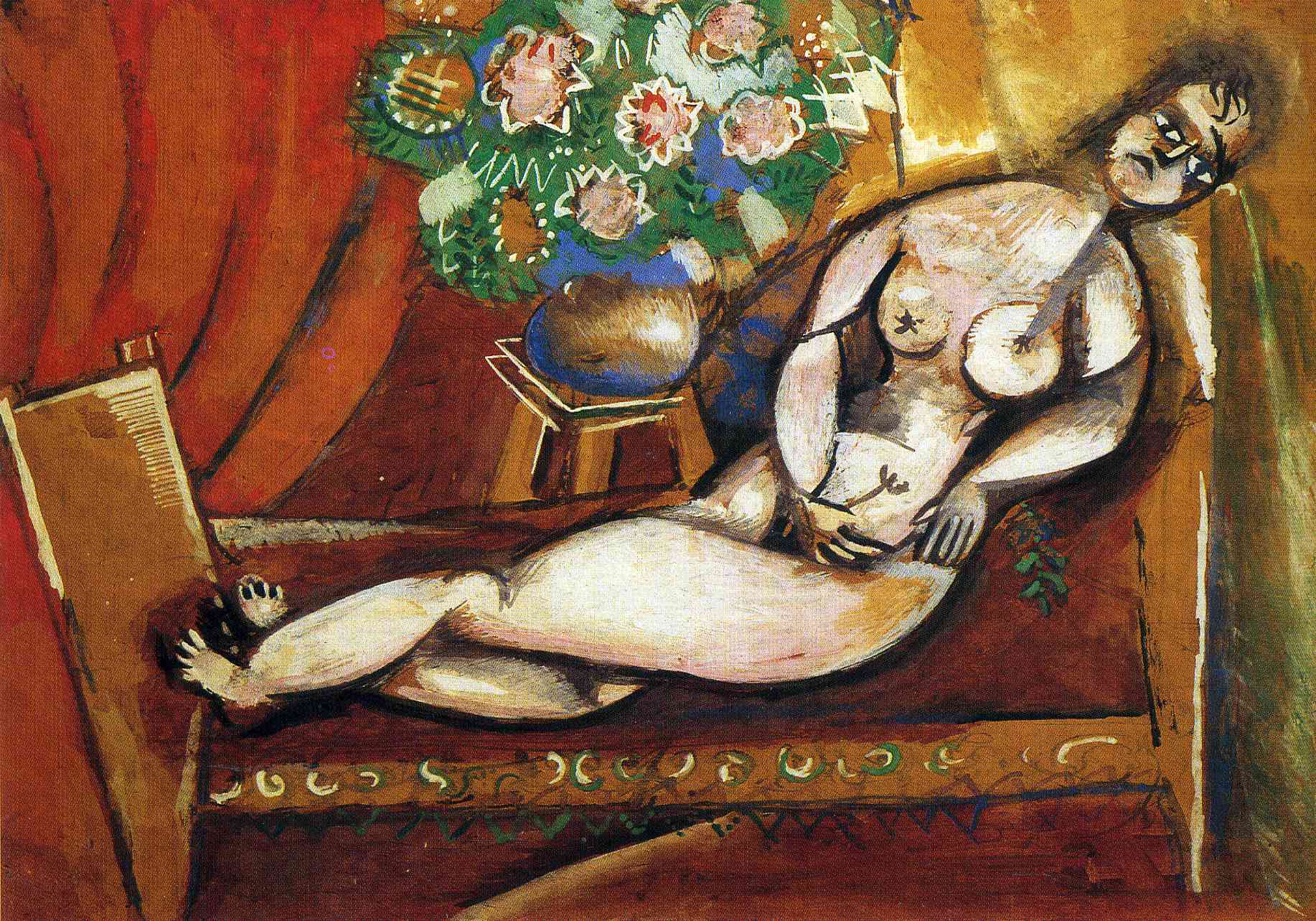 Reclining Nude (1911) - Marc Chagall Tablo