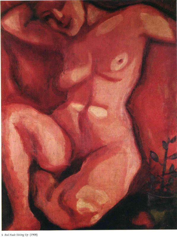 Red Nude Sitting Up (1908) - Marc Chagall Tablo