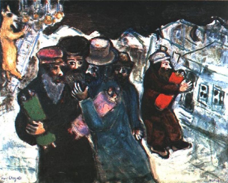 Return from the Synagogue (1926) - Marc Chagall Tablo