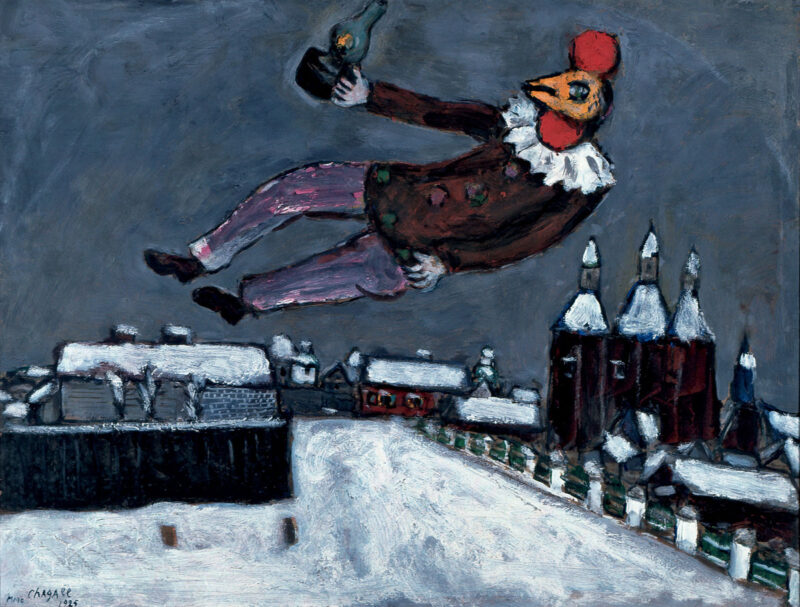 Rooster Man Above Vitebsk (1925) - Marc Chagall Tablo