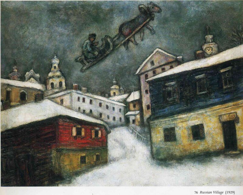 Russian village (1929) - Marc Chagall Tablo