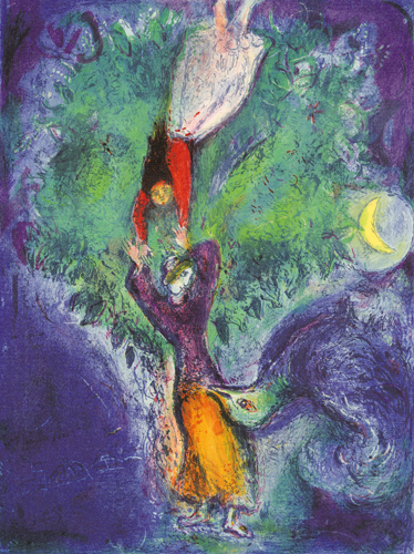 So she came down from the tree... (1948) - Marc Chagall Tablo