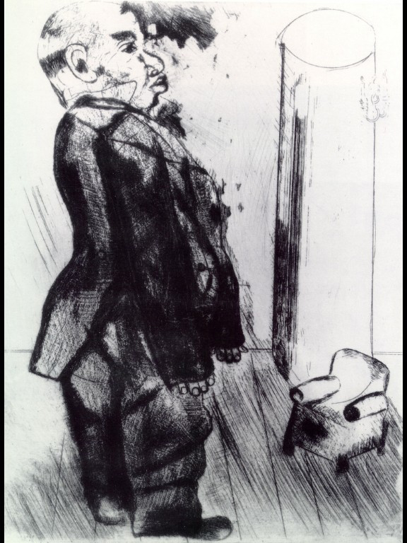 Sobakevich near armchair (1923) – Marc Chagall Tablo