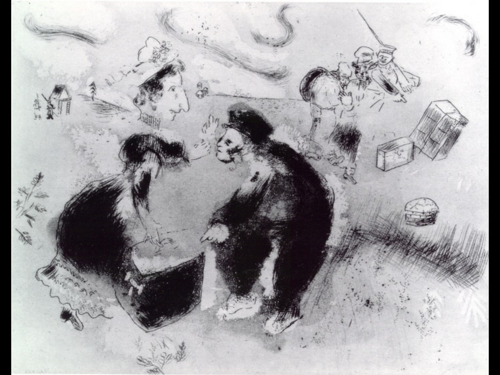 Tchitchikov at the customs (1923) - Marc Chagall Tablo