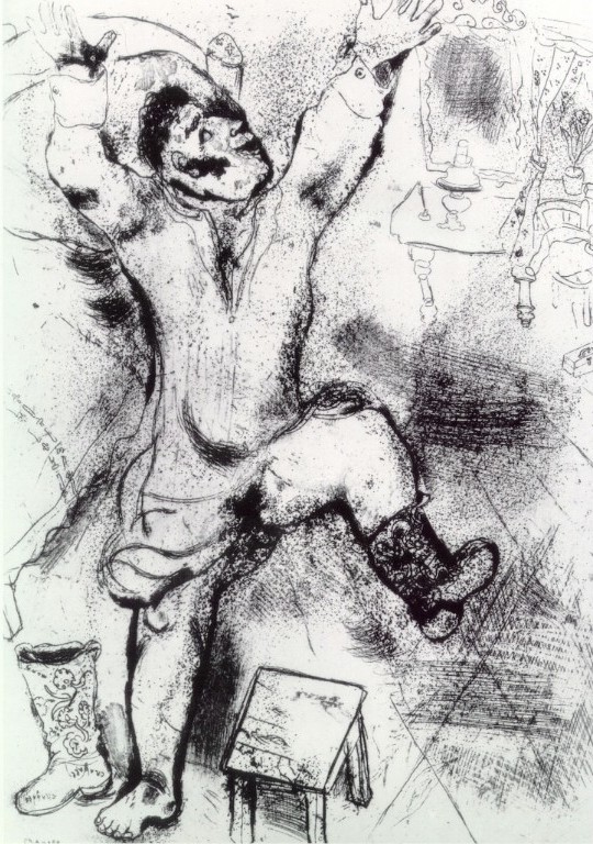 Tchitchikov triumphant (1923) - Marc Chagall Tablo