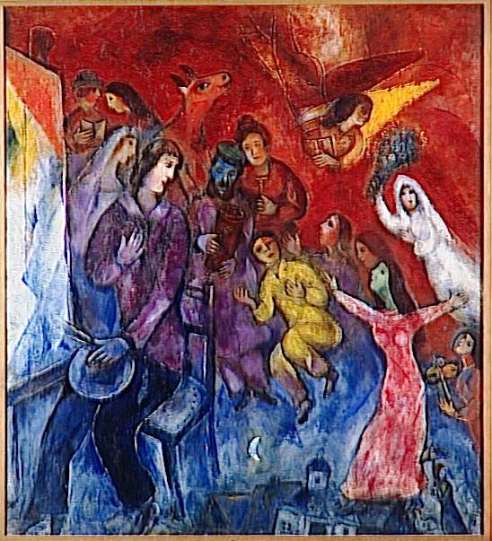 The Appearance of the artist's family (1935) - Marc Chagall Tablo