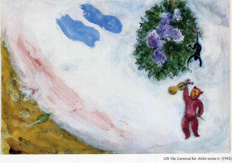 The Carnival, scene II of the Ballet Aleko (1942) - Marc Chagall Tablo