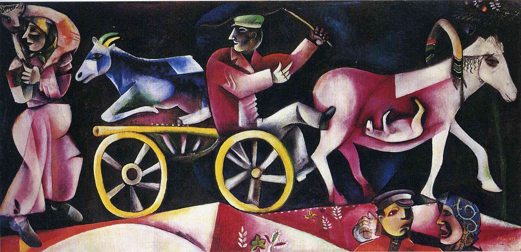 The Cattle Dealer (1912) - Marc Chagall Tablo