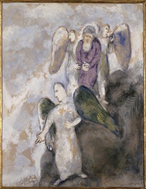The Descent towards Sodom (1931) - Marc Chagall Tablo