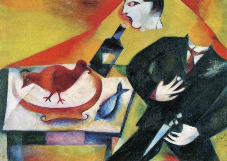 The Drunkard (1912) – Marc Chagall Tablo