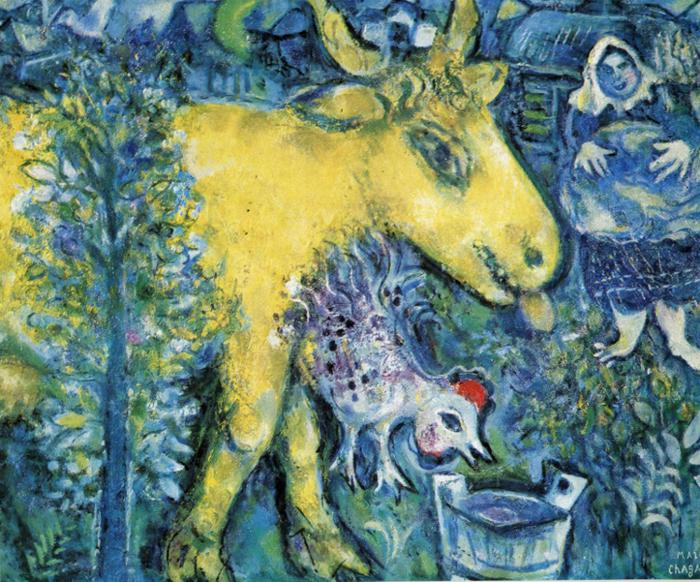 The Farmyard (1954) - Marc Chagall Tablo