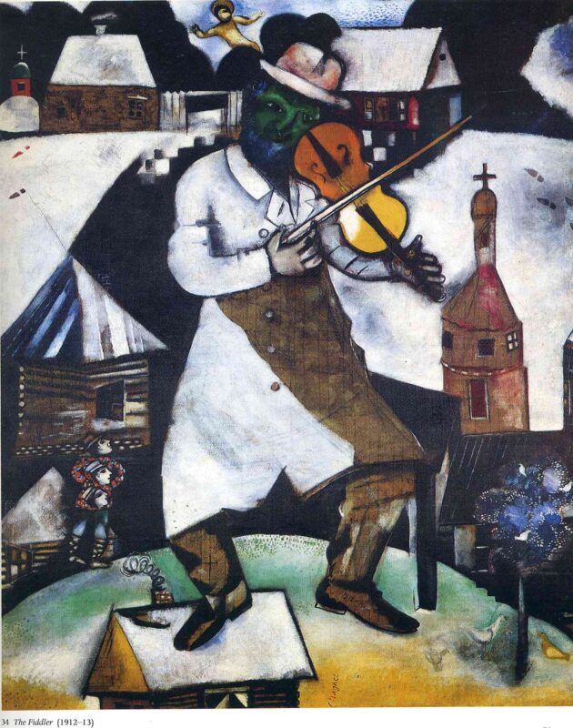 The Fiddler (1913) - Marc Chagall Tablo