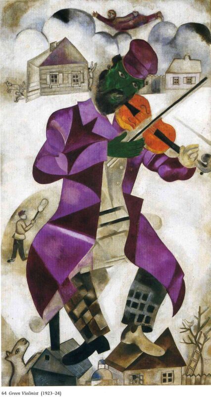 The Green Violinist (1923) - Marc Chagall Tablo
