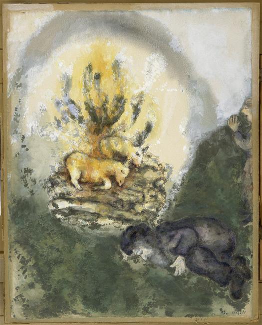 The Noah's sacrifice (1932) - Marc Chagall Tablo