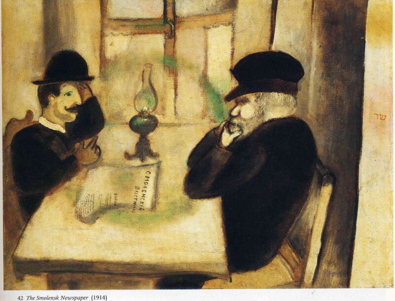The Smolensk Newspaper (1914) - Marc Chagall Tablo