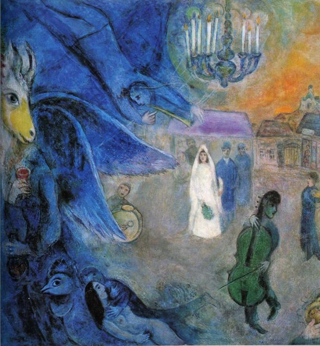 The Wedding Candles (1945) - Marc Chagall Tablo