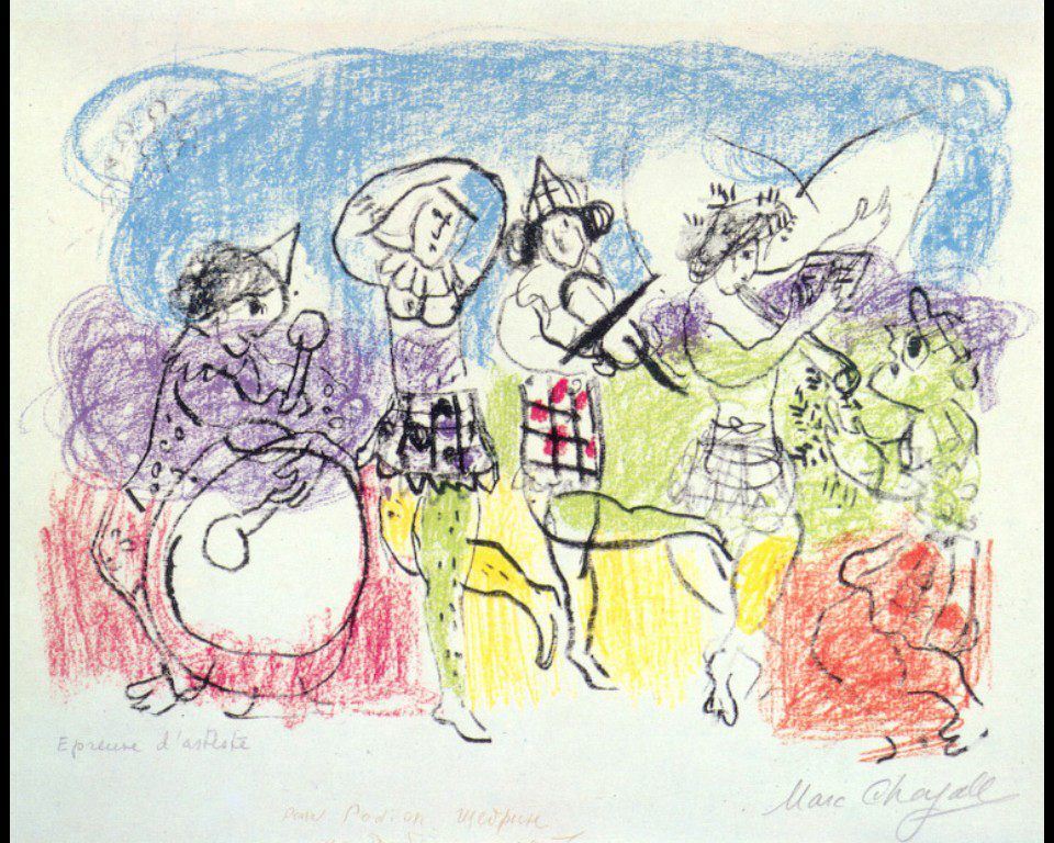 The circus musicians – Marc Chagall Tablo