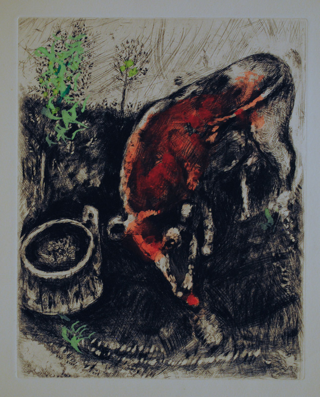 The frog who wished to be as big as the ox (1930) - Marc Chagall Tablo
