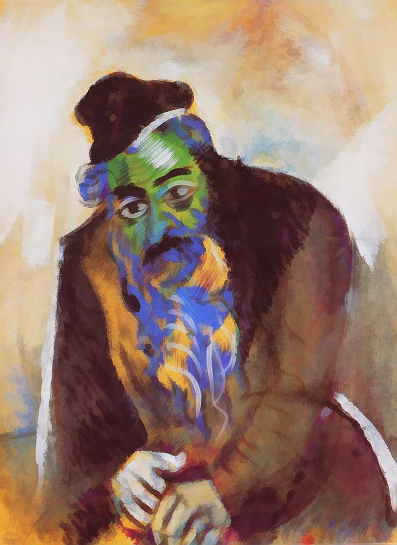 The old Jew (1912) - Marc Chagall Tablo