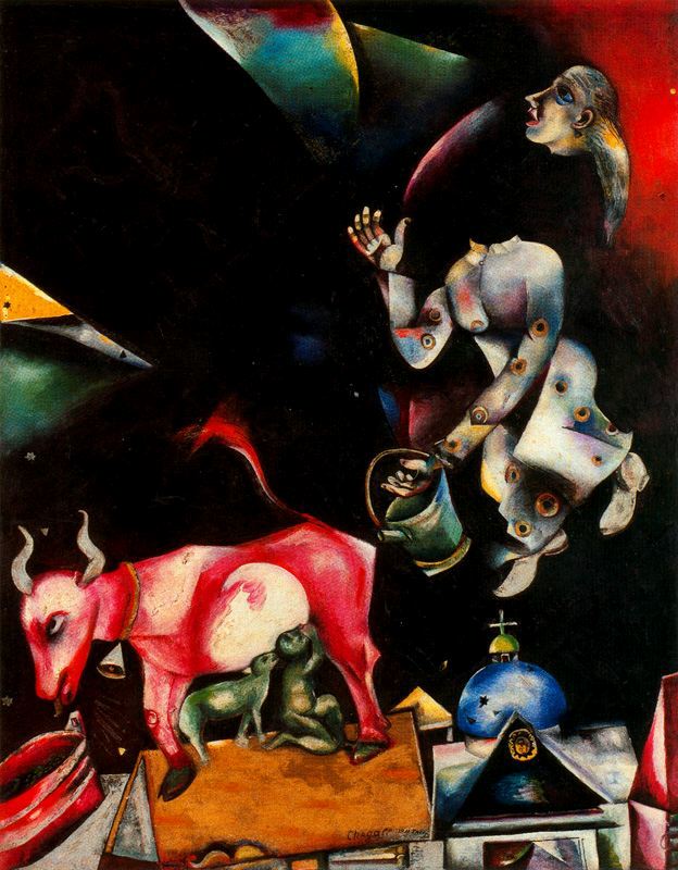 To Russia, with Asses and Others (1912) - Marc Chagall Tablo