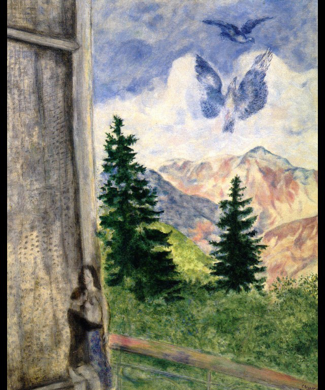 View at Peira Cava (1930) - Marc Chagall Tablo