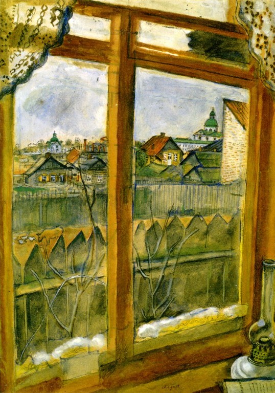 View from a Window (Vitebsk) (1908) – Marc Chagall Tablo