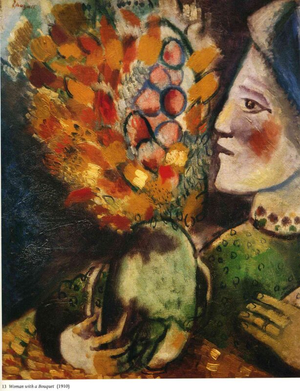 Woman with a Bouquet (1910) – Marc Chagall Tablo