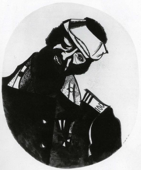 Wounded Soldier (1914) - Marc Chagall Tablo