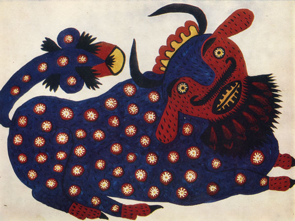 Blue Ox (1947) - Maria Primachenko Tablo