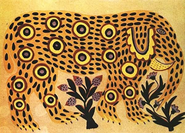 Elephant (1937) - Maria Primachenko Tablo