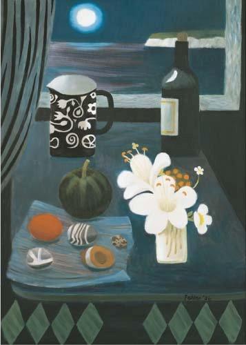 Irish Lillies (Lillies in the Moonlight) - Mary Fedden Tablo