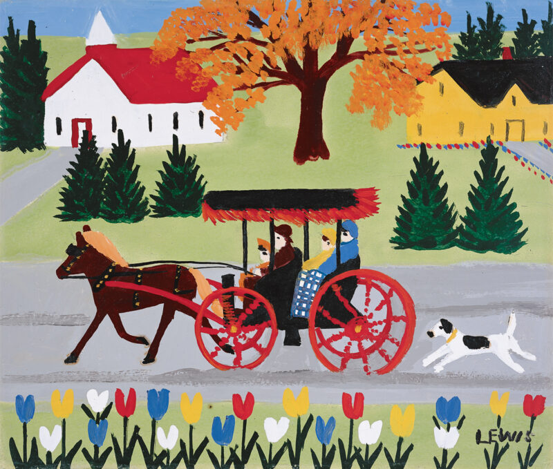 Carriage and Dog - Maud Lewis Tablo