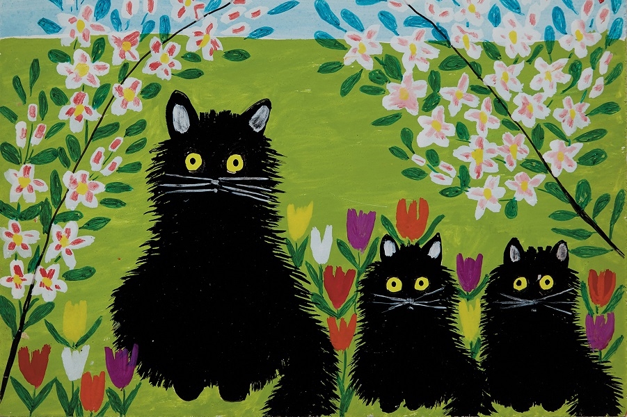 Three Black Cats (1955) - Maud Lewis Tablo
