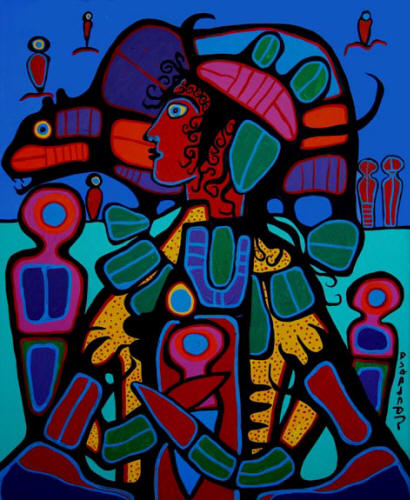 Bear Walker Society – Norval Morrisseau Tablo