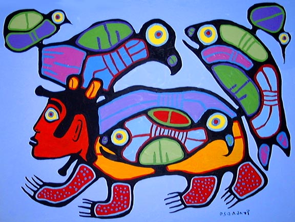 Bear Walking - Norval Morrisseau Tablo