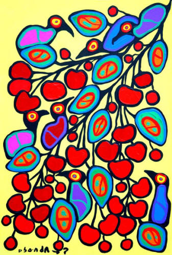 Cherry Branch - Norval Morrisseau Tablo
