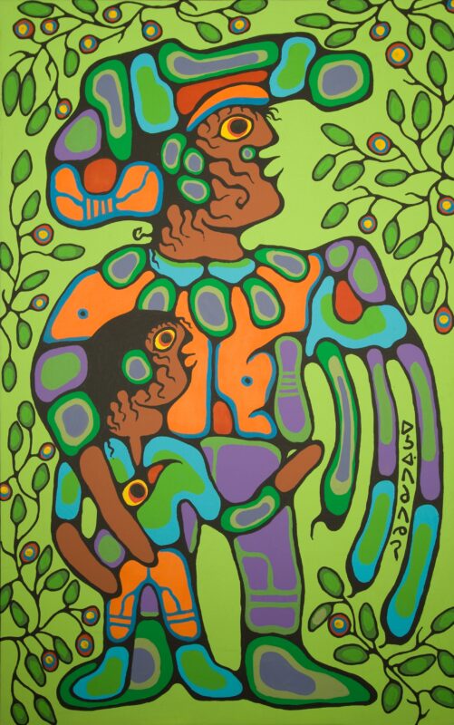 Grandfather With Child - Norval Morrisseau Tablo