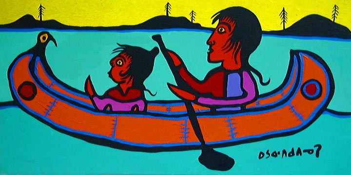 Herb Picking With Grandfather - Norval Morrisseau Tablo