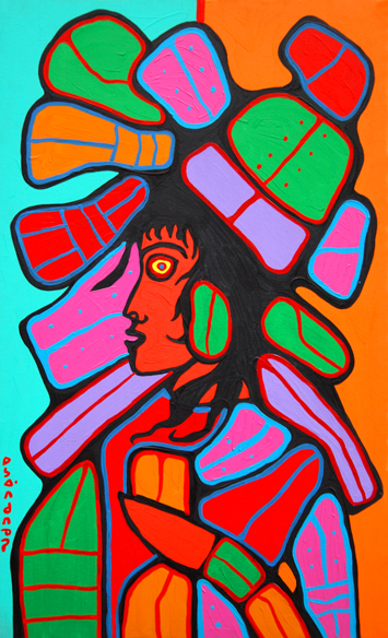 Mother Earth as a Young Woman - Norval Morrisseau Tablo