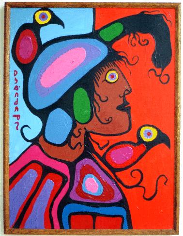 Ojibwa Warrior - Norval Morrisseau Tablo