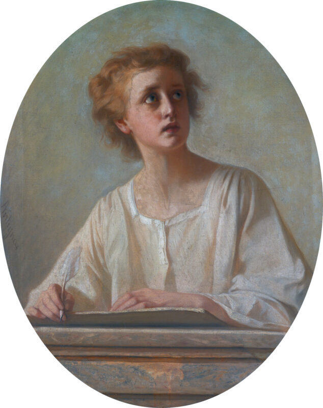 Child at a Writing Desk - Alexandre Antigna Tablo