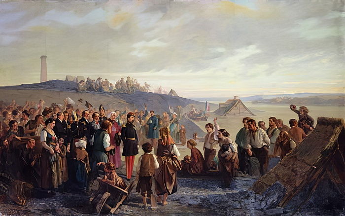 Napoleon III Visiting the Slate Quarries of Angers (1856) - Alexandre Antigna Tablo