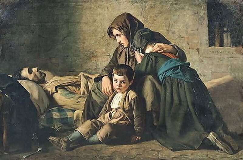 The death of the poor (1859) - Alexandre Antigna Tablo