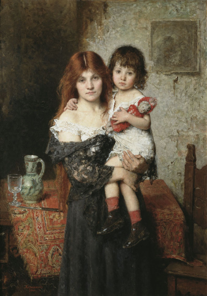 Mother and Daughter - Alexei Harlamoff Tablo